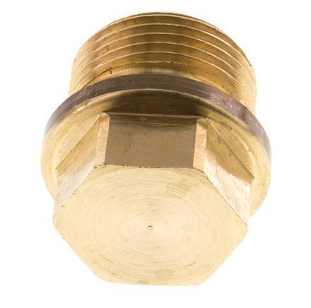 Plug G3/4'' Brass with Collar and External Hex 16bar (224.8psi)