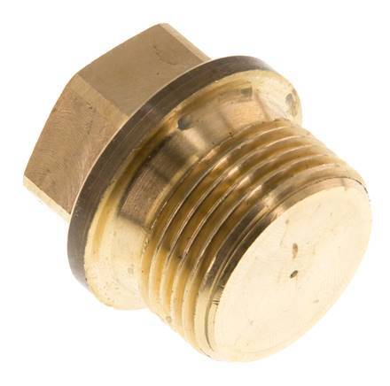 Plug G3/4'' Brass with Collar and External Hex 16bar (224.8psi)
