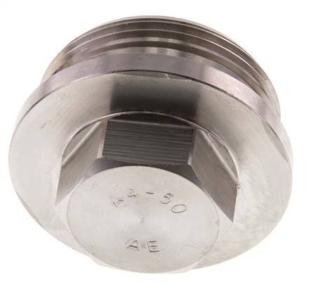 Plug G1 1/2'' Stainless steel with Collar and External Hex 40bar (562.0psi)