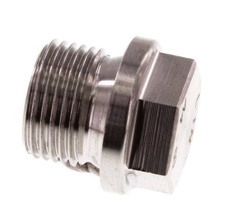 Plug G3/8'' Stainless steel with Collar and External Hex 40bar (562.0psi)