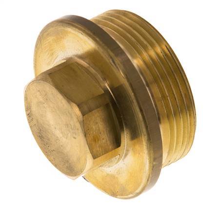 Plug G1 1/2'' Brass with Collar and External Hex 16bar (224.8psi)