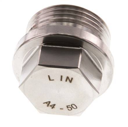 Plug G1'' Stainless steel with Collar and External Hex 40bar (562.0psi)