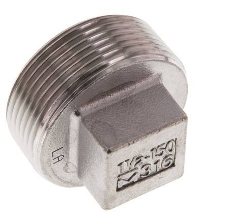 Plug R1 1/2'' Stainless steel with External Square 16bar (224.8psi)