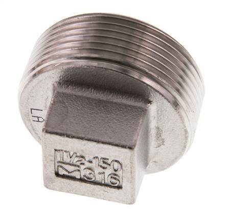 Plug R1 1/2'' Stainless steel with External Square 16bar (224.8psi)