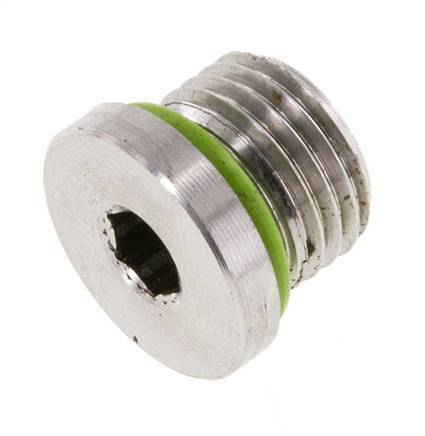 Plug UNF 1/2''-20 Stainless steel FKM with Internal Hex 630bar (8851.5psi)