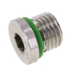 Plug UNF 7/16''-20 Stainless steel FKM with Internal Hex 630bar (8851.5psi)