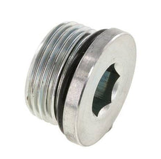 Plug UN 1-3/16INCH-12 Steel NBR with Internal Hex 400bar (5620.0psi)