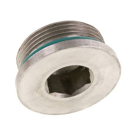 Plug UN 1-5/8''-12 Stainless steel FKM with Internal Hex 250bar (3512.5psi)