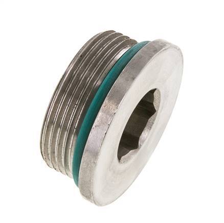 Plug UN 1-5/8''-12 Stainless steel FKM with Internal Hex 250bar (3512.5psi)
