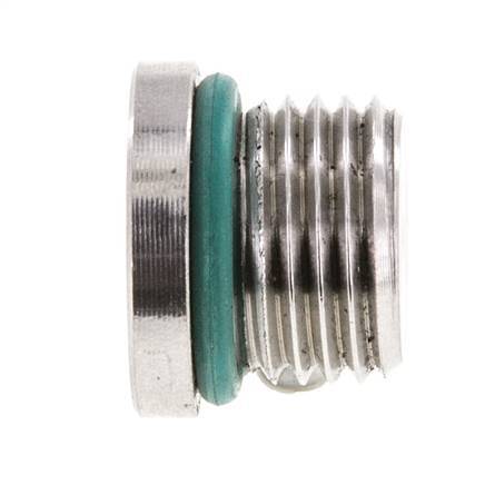 Plug UNF 9/16INCH-18 Stainless steel FKM with Internal Hex 630bar (8851.5psi)