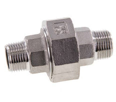 Union Straight Connector R3/8'' Stainless Steel Flat Seal PTFE 16bar (224.8psi)