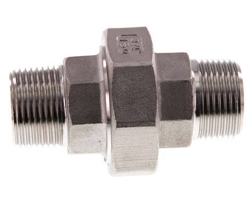 Union Straight Connector R3/4'' Stainless Steel Flat Seal PTFE 16bar (224.8psi)
