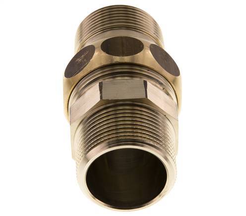 Union Straight Connector R1 1/4'' Brass Flat Seal Centellen 16bar (224.8psi)