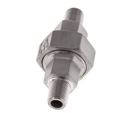 Union Straight Connector R1/8'' Stainless Steel Flat Seal PTFE 16bar (224.8psi)