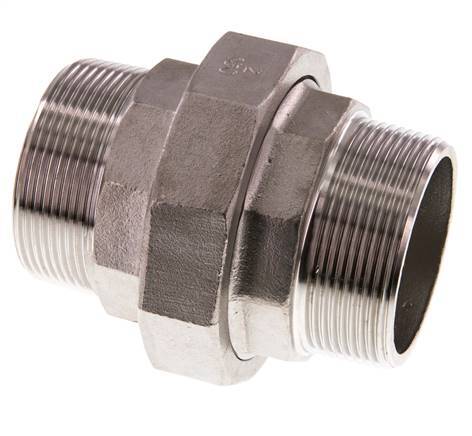 Union Straight Connector R2'' Stainless Steel Flat Seal PTFE 16bar (224.8psi)