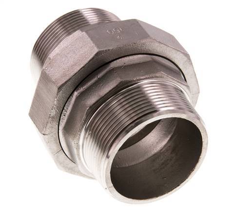 Union Straight Connector R2'' Stainless Steel Flat Seal PTFE 16bar (224.8psi)