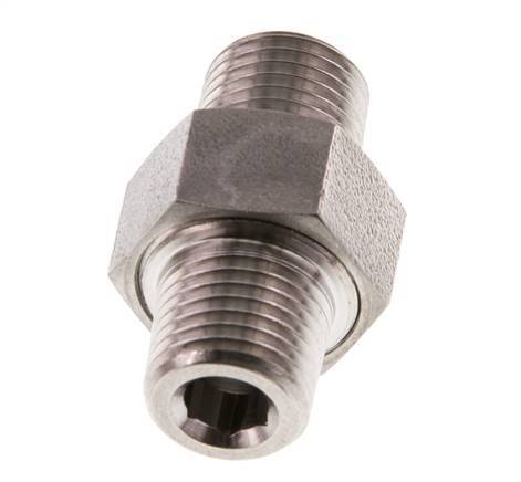 Double Nipple R1/4'' Separable Stainless Steel Conical Seal 40bar (562.0psi)