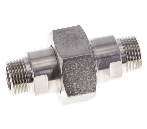 Double Nipple R3/8'' Separable Stainless Steel Flat Seal PTFE 40bar (562.0psi)