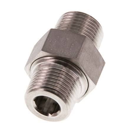 Double Nipple R3/8'' Separable Stainless Steel Conical Seal 40bar (562.0psi)