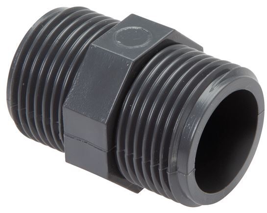 Reducing Double Nipple G1 1/2'' PVC-U 16bar (224.8psi) EN 1452-3 [2 Pieces]