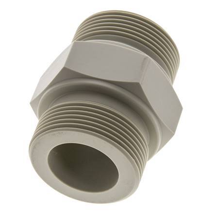 Double Nipple G1 1/2'' Polypropylene (pp) 10bar (140.5psi) FDA 55mm Hex