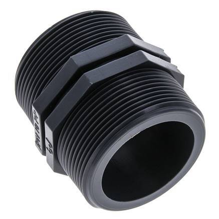 Double Nipple G2'' Polypropylene (pp) 10bar (140.5psi) FDA 64mm Hex