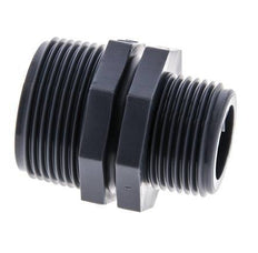 Reducing Double Nipple G1'' x G1 1/4'' Polypropylene (pp) 10bar (140.5psi) FDA 46mm Hex