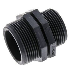Reducing Double Nipple G1 1/4'' x G1 1/2'' Polypropylene (pp) 10bar (140.5psi) FDA 54mm Hex