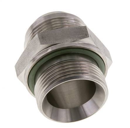 JIC Double Nipple G1 1/4'' x UN 1-5/8''-12 Stainless Steel FKM 140bar (1967.0psi)