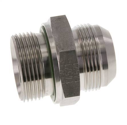 JIC Double Nipple G1 1/4'' x UN 1-5/8''-12 Stainless Steel FKM 140bar (1967.0psi)