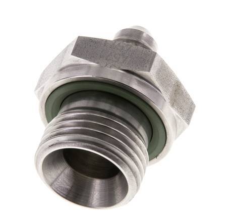 JIC Double Nipple G1/2'' x UNF 7/16''-20 Stainless Steel FKM 310bar (4355.5psi)