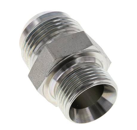 JIC Double Nipple G3/4'' x UN 1-3/16''-12 Steel NBR 170bar (2388.5psi)