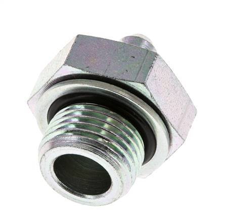 JIC Double Nipple G1/2'' x UNF 7/16''-20 Steel NBR 310bar (4355.5psi)
