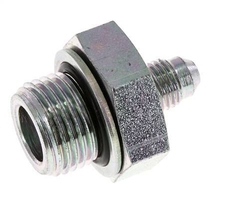 JIC Double Nipple G1/2'' x UNF 7/16''-20 Steel NBR 310bar (4355.5psi)