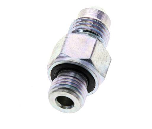 JIC Double Nipple M10 X 1 x UNF 7/16''-20 Steel NBR 310bar (4355.5psi)