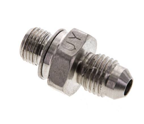 JIC Double Nipple M10 X 1 x UNF 7/16''-20 Stainless Steel FKM 310bar (4355.5psi)