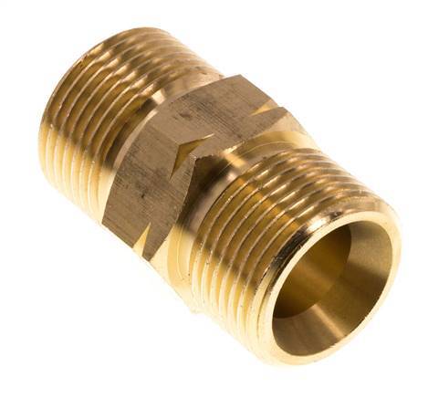 Double Nipple G3/4'' Male x Male Left Hand Brass 16bar (224.8psi) 27mm Hex