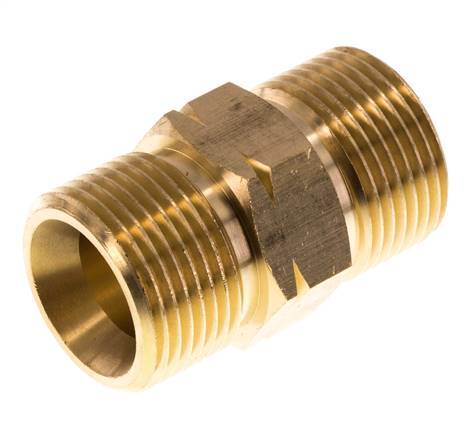 Double Nipple G3/4'' Male x Male Left Hand Brass 16bar (224.8psi) 27mm Hex