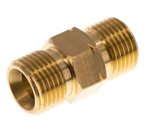 Double Nipple G1/2'' Male x Male Left Hand Brass 16bar (224.8psi) 22mm Hex