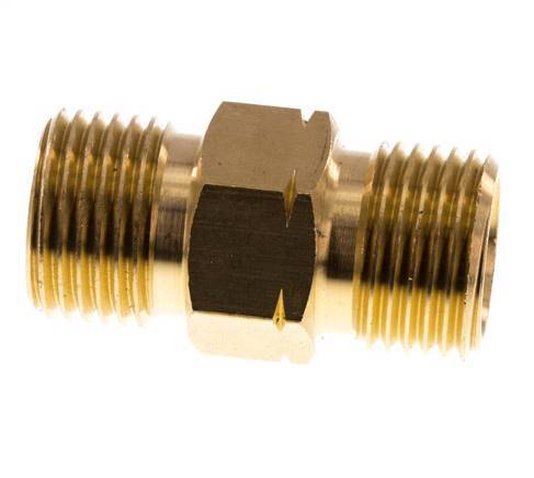 Double Nipple G1/2'' Male x Male Left Hand Brass 16bar (224.8psi) 22mm Hex