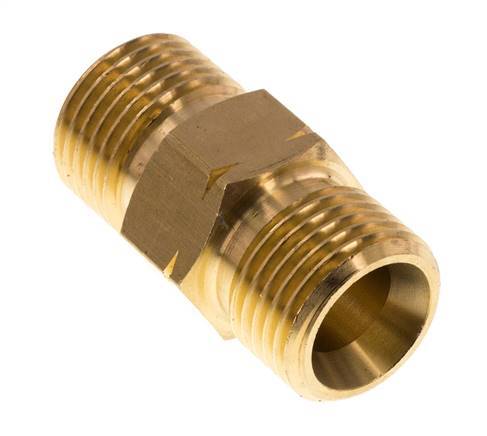 Double Nipple G1/2'' Male x Male Left Hand Brass 16bar (224.8psi) 22mm Hex