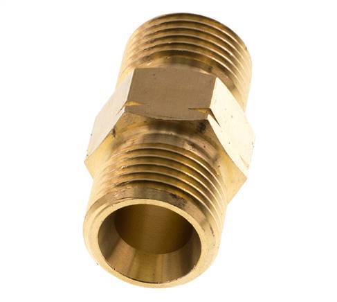 Double Nipple G1/2'' Male x Male Left Hand Brass 16bar (224.8psi) 22mm Hex