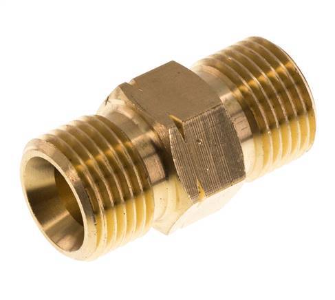 Double Nipple G1/2'' Male x Male Left Hand Brass 16bar (224.8psi) 22mm Hex