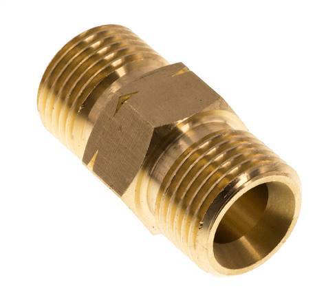 Double Nipple G1/2'' Male x Male Left Hand Brass 16bar (224.8psi) 22mm Hex