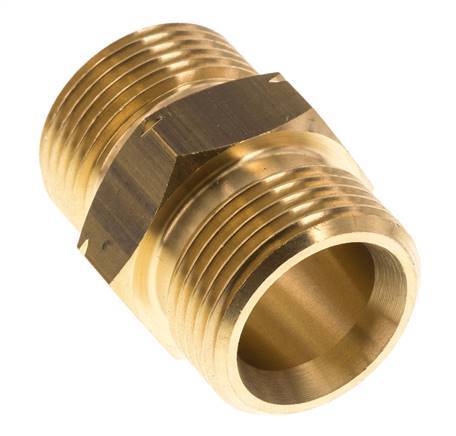 Double Nipple G1'' Male x Male Left Hand Brass 16bar (224.8psi) 36mm Hex