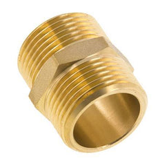 Double Nipple G3/4'' Brass Flat Seal 16bar (224.8psi) 27mm Hex [2 Pieces]