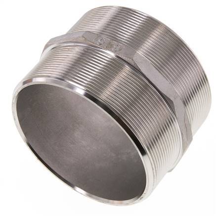 Double Nipple G4'' Stainless Steel Flat Seal 16bar (224.8psi) 117mm Hex