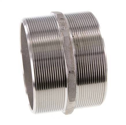 Double Nipple G4'' Stainless Steel Flat Seal 16bar (224.8psi) 117mm Hex