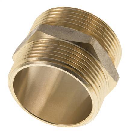Double Nipple G1 1/2'' Brass Flat Seal 16bar (224.8psi) 48mm Hex