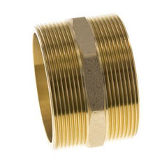 Double Nipple G2 1/2'' Brass Flat Seal 16bar (224.8psi) 76mm Hex